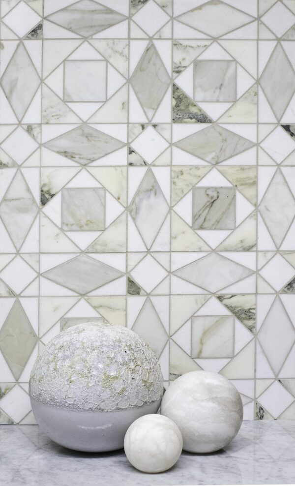 Diamente Honed, Honed Marble Mosaic 1