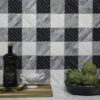 Domani Plaid Leather, Leather Marble Mosaic 0