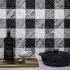 Domani Plaid Leather, Leather Marble Mosaic 1