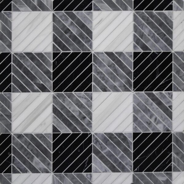 Domani Plaid Leather, Leather Marble Mosaic 2