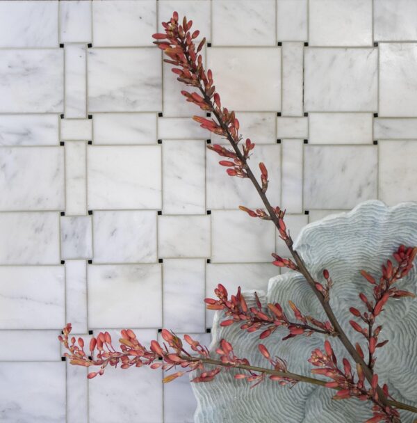 Grande Bocca Weave Honed, Honed Marble Mosaic 0