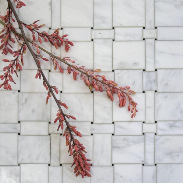 Grande Bocca Weave Honed, Honed Marble Mosaic 1