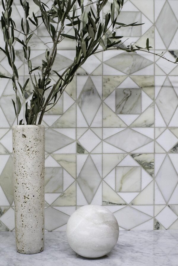 Diamente Honed, Honed Marble Mosaic 3