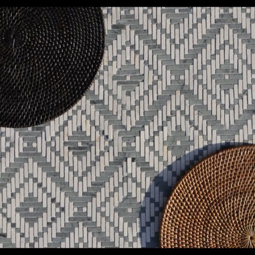 Dream Catcher White & Blue Limestone Mosaic